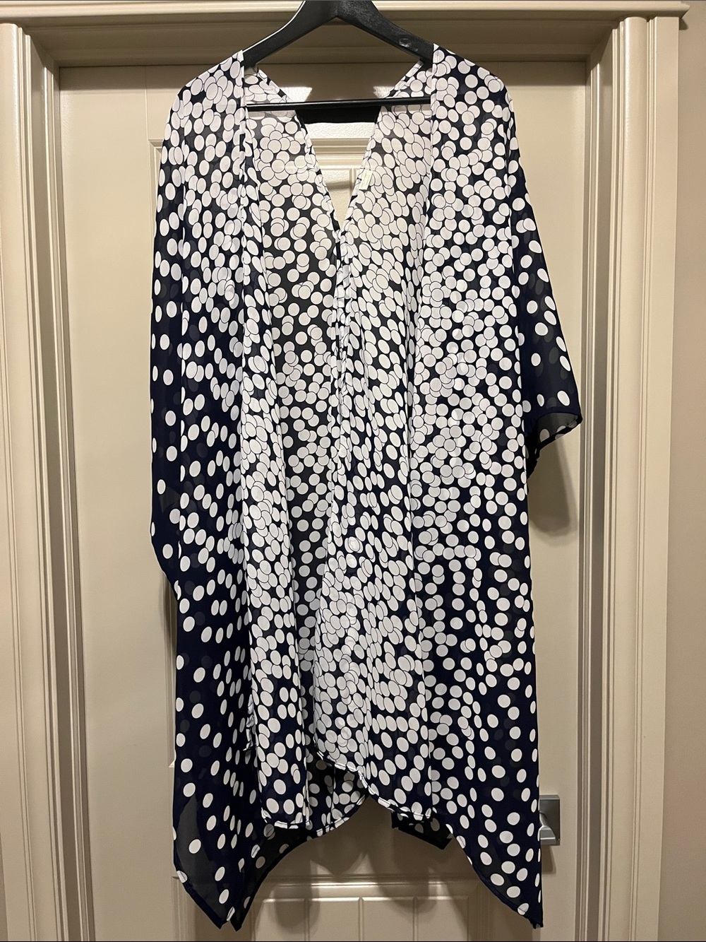 Lost In Layers Navy & White Polka Dot Kimono Cover-Up